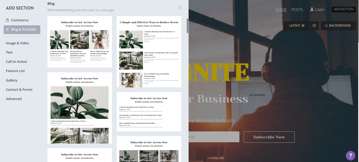 null Drag and drop blog feature for your finance blog website